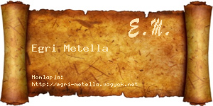 Egri Metella névjegykártya